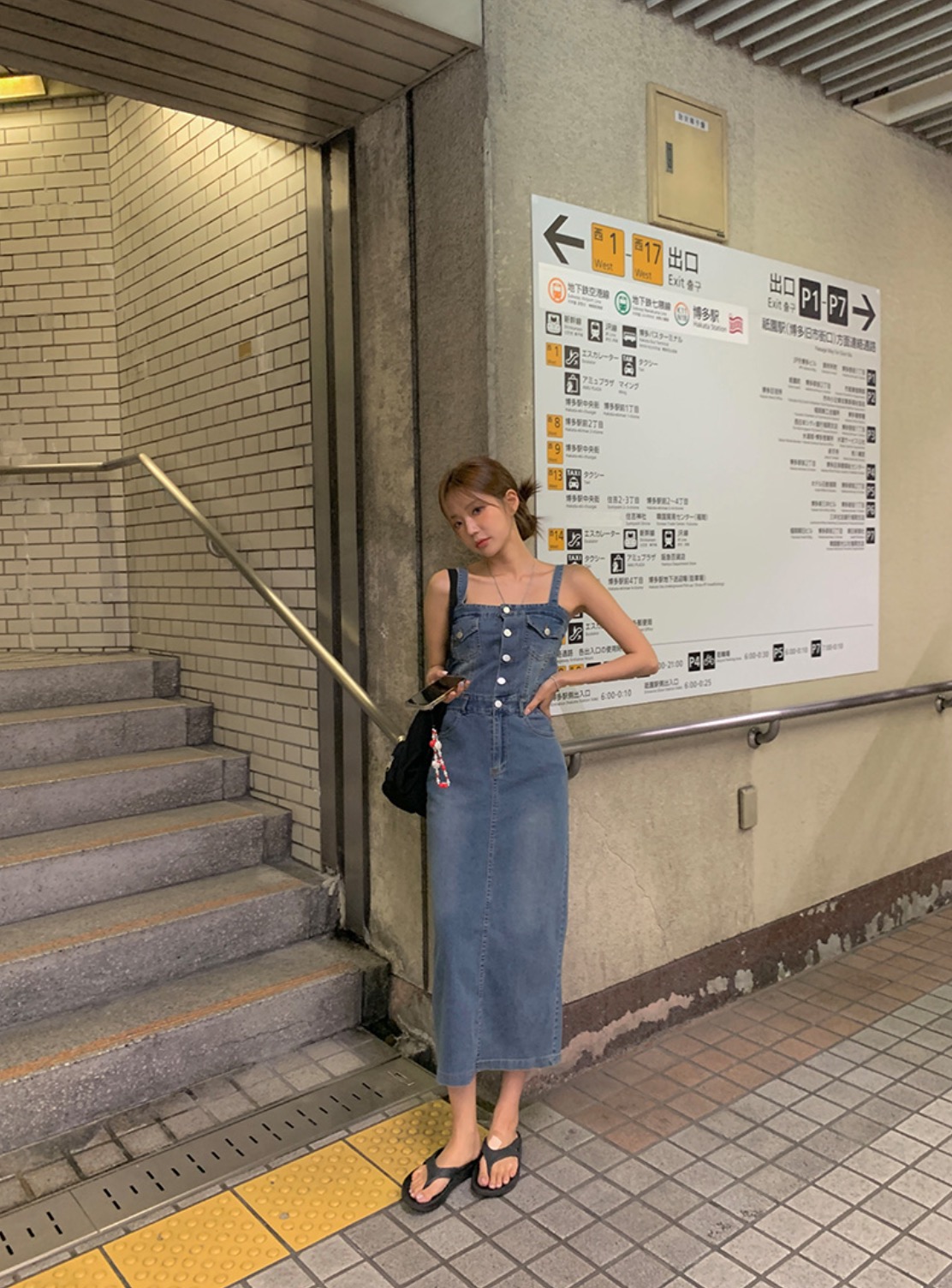 Feminine & Sleek Denim Bustier Dress Look